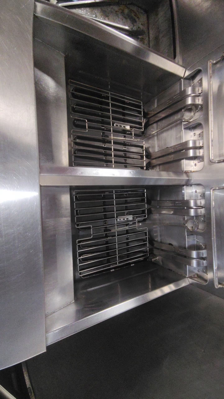 After cleaning: fryer interiors in the original camera orientation.